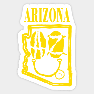 Arizona Grunge Smiling Face Black Background Sticker